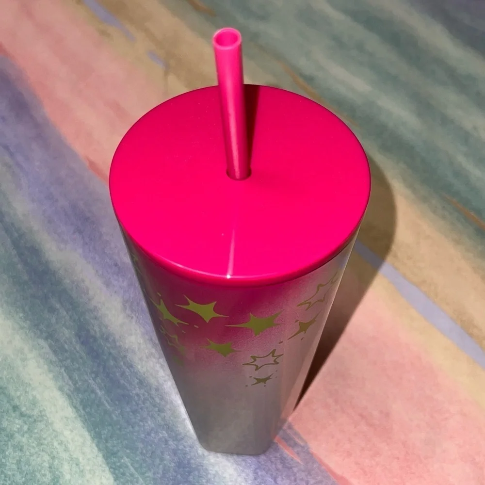 Starbucks Christmas Holiday 2024 Stainless Steel Pink Gold Star Venti Tumbler